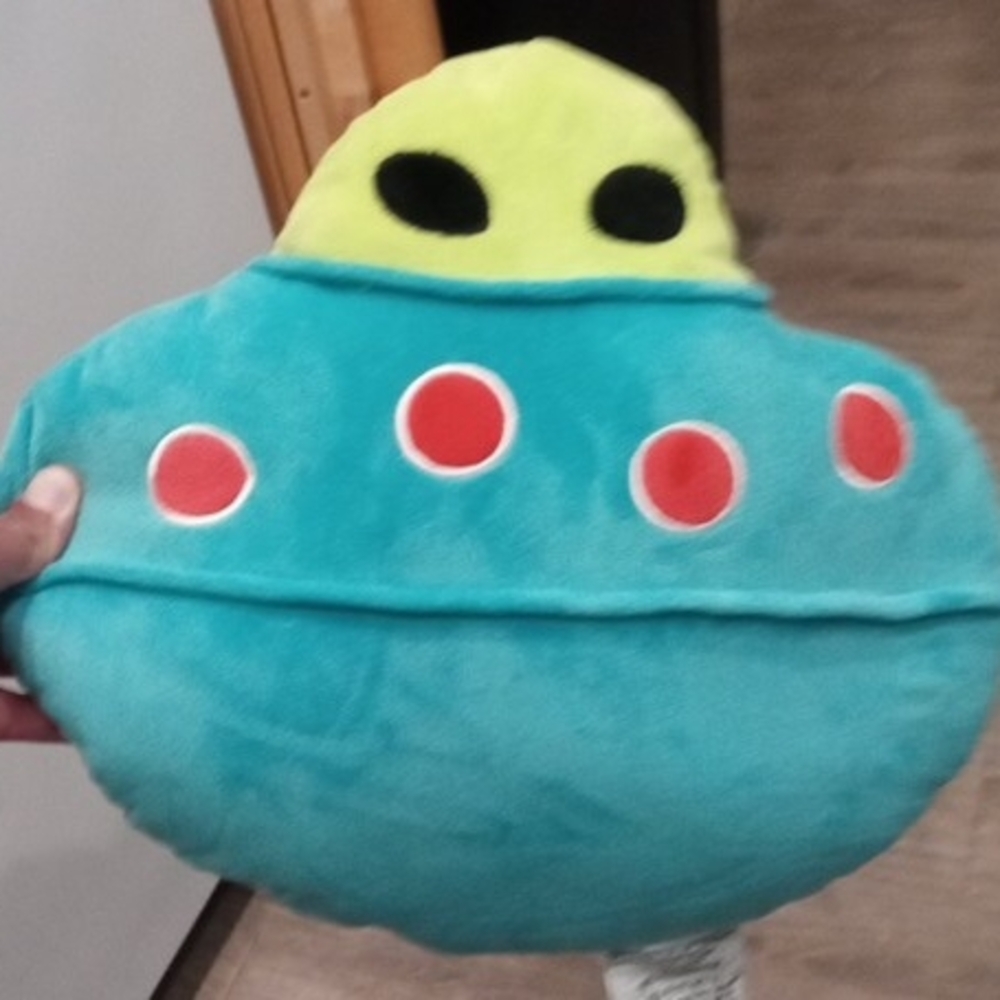 Plush UFO Toy - Blue and Green
